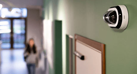 security camera in a hallway