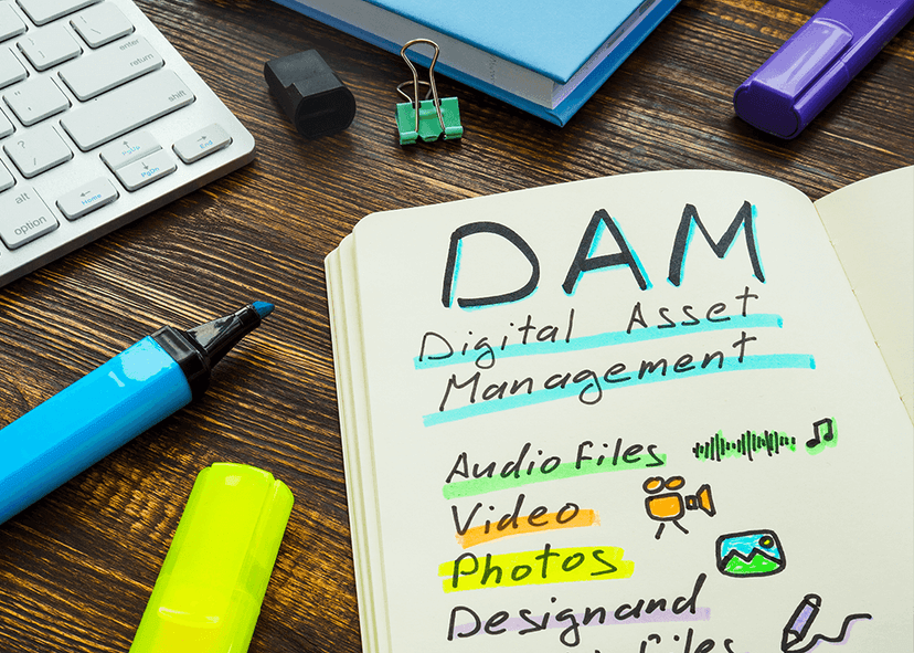 Digital Asset Management notes in a notebook