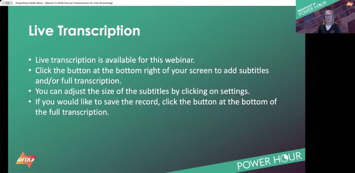 Secure Transmission for Live Streaming